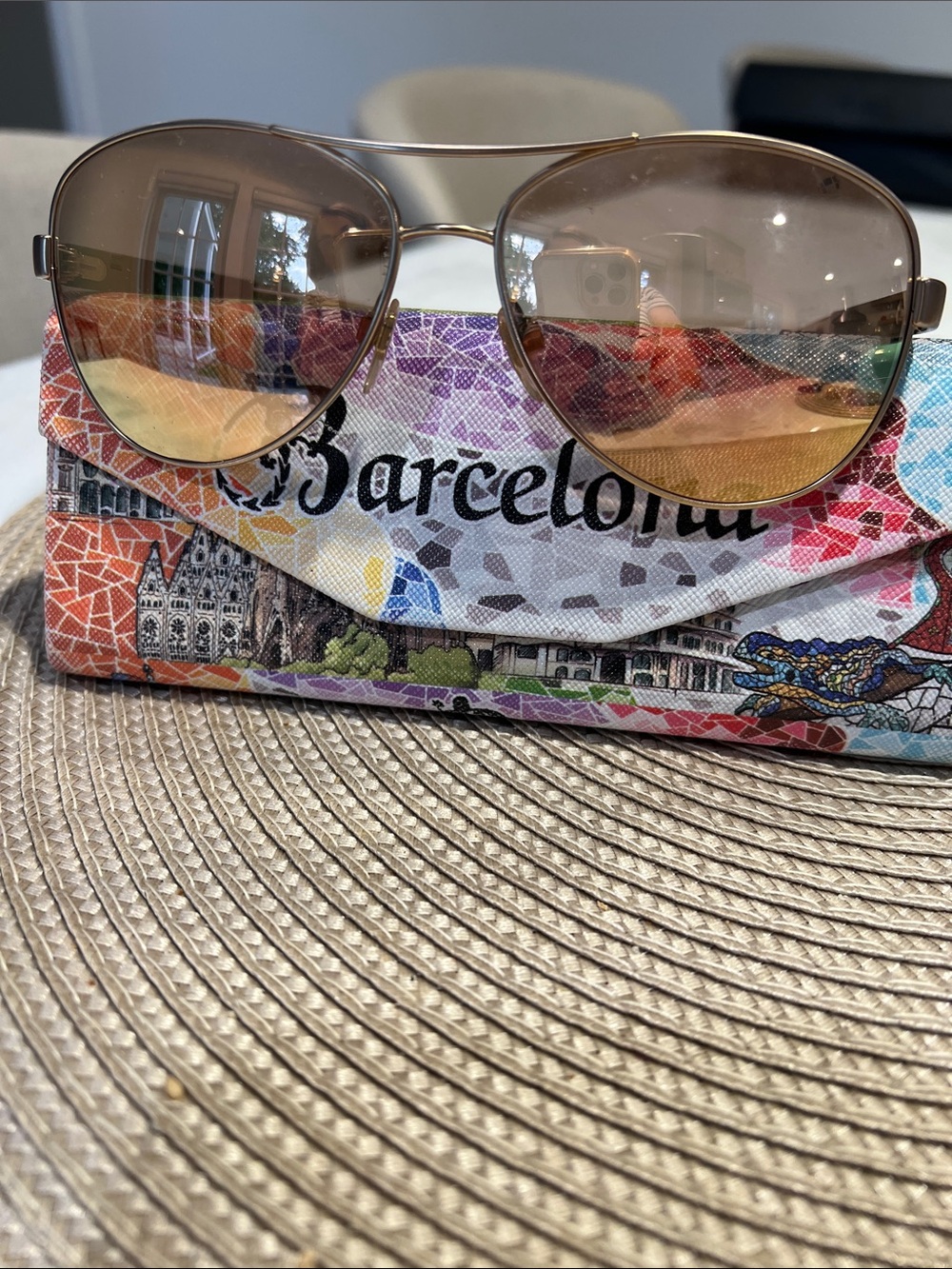 Burberry Gold Frame Aviator Sunglasses with Brown Gradient Lenses